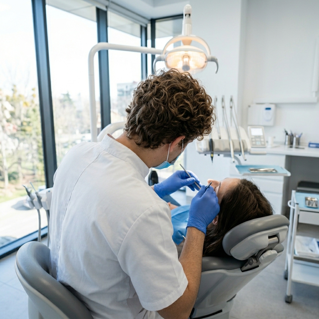 Zahnarzt Dr. Thielen bei der Behandlung